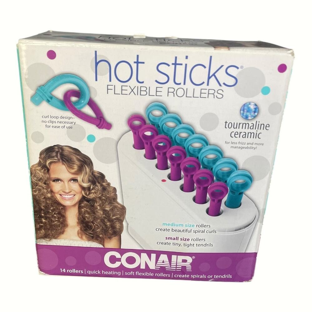Conair Hot Sticks Flexible Rollers 14 Rollers With Original Box Tested